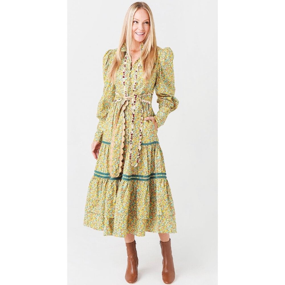 CeliaB Floral Cord Women's Pacific Dress NWT XS